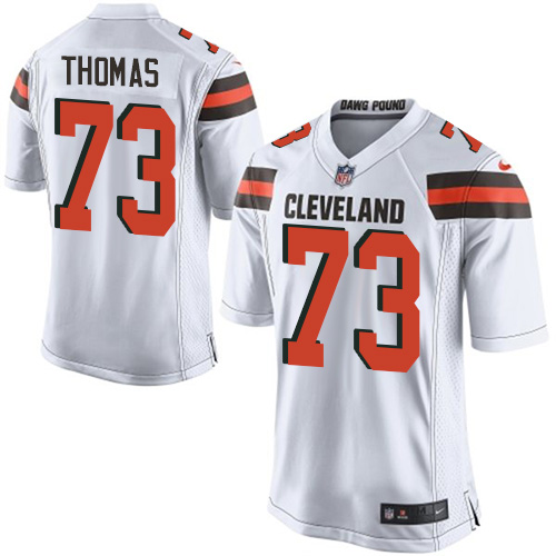 Men's Game Joe Thomas Nike Jersey White Road - #73 NFL Cleveland Browns